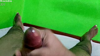 Blockdilo strokes massive black cock solo handjob