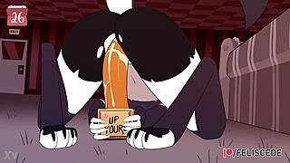 loona strokes furry pussy hard masturbating