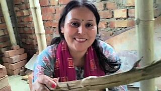 Chubby asian bbw bends over bed for labor contractor's deepthroat fuck!