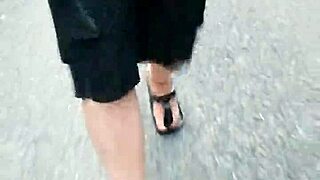 Morning Stroll in Nylons and Birkenstocks Shows Off Sexy Feet