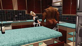 Duane Brown's maid savors her world's luckiest huge black cock ride