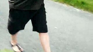 Morning Stroll in Nylons and Birkenstocks Shows Off Sexy Feet