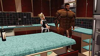 Duane Brown's maid savors her world's luckiest huge black cock ride