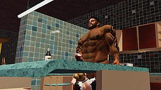 Duane Brown's maid savors her world's luckiest huge black cock ride