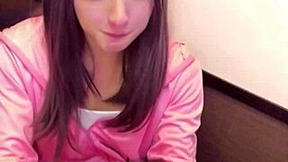 Japanese Crossdressing Ladyboy Masturbates with Pantyhose Net on Crotch in Solo Anal Tease Video