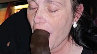 Stepmom's pro gumjob chokes stepson's cock with pink nails!