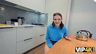 Russian college cutie bends for first anal to keep her apartment lease