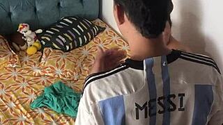 padrastro's thick cock stretches her ass with creampie