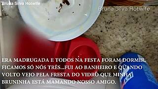 hey bruna silva got bareback pounded after the cuckold's party by the bull