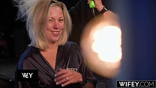 hey babe, watch your hotwife candice grip hubby's hand tight while she rides that monster bbc deep