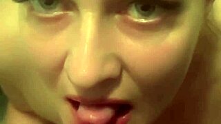 horny milf swettysvett deepthroats after sweaty bathroom workout