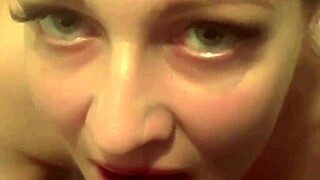 horny milf swettysvett deepthroats after sweaty bathroom workout