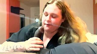 Overwhelmed by Crazy Sloppy Blowjob from Tall BBW Step Sister