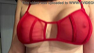 Whoa, Italian milf Artemisia Love teases her juicy big tits in red bra! 🔥🍒