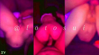 Skinny amateur sucks big cock then rides missionary wet