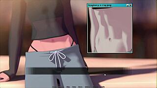 hentai teen's first cock kiss triggers premature cum explosion in game casting