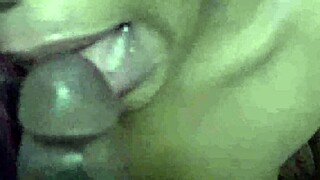 terra del rio gives bathroom blowjob ends with cumshot swallow