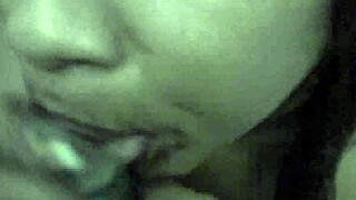 terra del rio gives bathroom blowjob ends with cumshot swallow