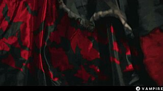 octokuro's vampirella cosplay lures sata jones into wet pussy kissing and scissoring