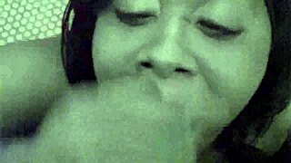 terra del rio gives bathroom blowjob ends with cumshot swallow