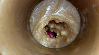 Watch me inject huge sperm load right into her pussy with this toy cam up close 4K!