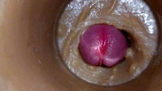 Watch me inject huge sperm load right into her pussy with this toy cam up close 4K!