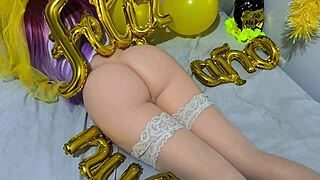 new year's quickie turns into virgin stepdaughter's tight ass and pussy debut