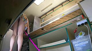 naughty boss sneaks peeks under her mini skirt panties at work voyeur style