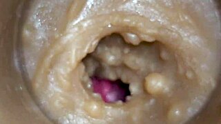 Watch me inject huge sperm load right into her pussy with this toy cam up close 4K!