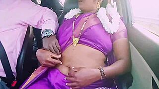 indian housewife saree car sex with driver dirty talk beautiful natural tits orgasm rimjob