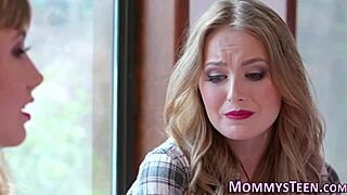 curious teen tribs with experienced milf for first steamy lesbian fun