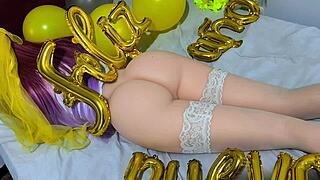 new year's quickie turns into virgin stepdaughter's tight ass and pussy debut