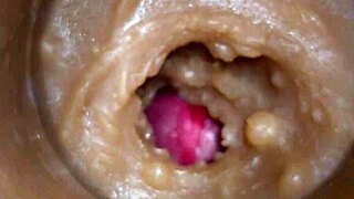 Watch me inject huge sperm load right into her pussy with this toy cam up close 4K!