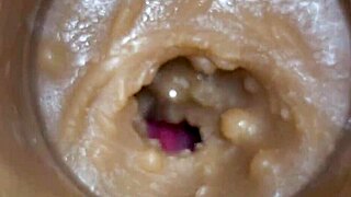 Watch me inject huge sperm load right into her pussy with this toy cam up close 4K!