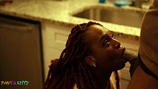 face fucked ebony slut deepthroat then creampied curvy ass bedroom