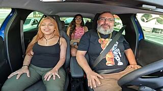 Kah fox bares massive brazilian ass naked in car during casting ride