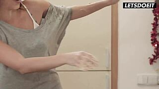 Lesbian Christmas Babes Lick Pussy In Costumed Passion