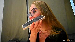 mature blonde milf bends for student's cock after oily ass massage