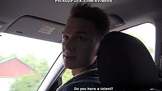 whoa this brunette dives into wild outdoor 3some blowjobs 😍💦