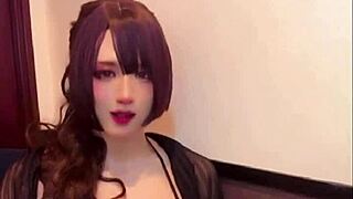 giant titted crossdressing beauty masturbates live in seductive display