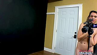 big titted brunette sabrina slurps massive cock pov until it blasts cumshot on her face