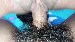 friend's husband slides into my tight shaved pussy on her bed