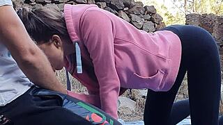 Fuck yes! 18yo brunette teen pounded outdoors on big cock!