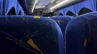 Colombian cutie sucks stranger on public bus till he explodes in mouth