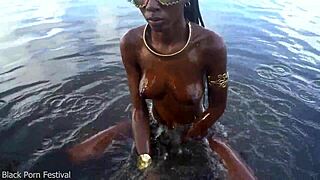 Skinny african village girl naked stroll hunting village cock