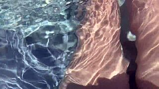 watch my big tits milf pussy quiver in jacuzzi legs spread pov as i finger myself slow motion outside