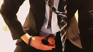 business suit hides wild foot fetish masturbation frenzy!
