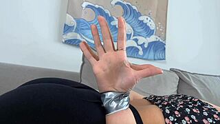 MOM'S FRIEND BOUND AND SUCKING DICK HUNGRILY