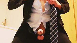 business suit hides wild foot fetish masturbation frenzy!