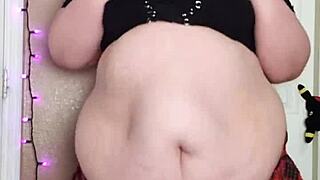 damn, look at this hairy bbw spreading her huge dripping pussy lips with no panties under that miniskirt!